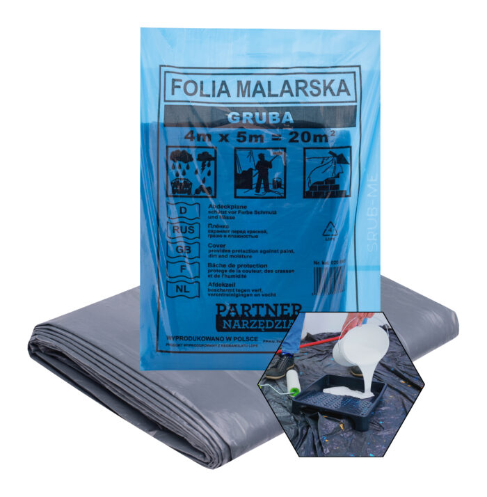 FOLIA MALARSKA BUDOWLANA GRUBA 4x5M OCHRONNA - obrazek 1