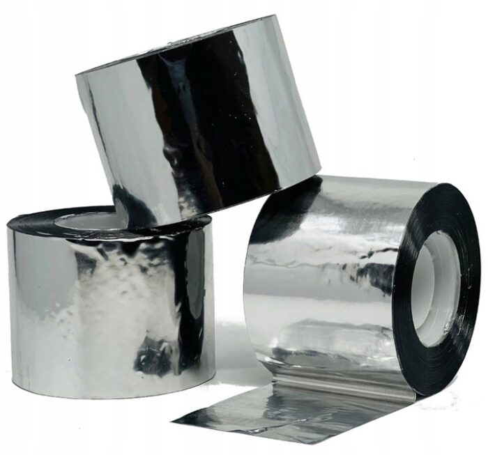 TAŚMA ALUMINIOWA METALIZOWANA USZCZELNIAJĄCA DO FOLII 50mm x 50 mb - obrazek 1