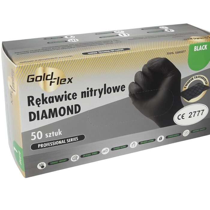 RĘKAWICE NITRYLOWE DIAMOND GRIP BARDZO MOCNE 50 szt. - obrazek 2