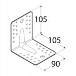KĄTOWNIK ŁĄCZNIK CIESIELSKI 105x105x90x1,5 – 10 szt. - obrazek 2