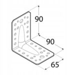 KĄTOWNIK ŁĄCZNIK CIESIELSKI 90x90x65x1,5 – 10 szt. - obrazek 2