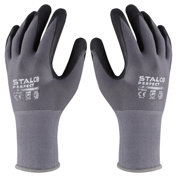 RĘKAWICE NYLONOWE ROBOCZE NITRILE FLEX DOTS STALCO PERFECT - obrazek 4