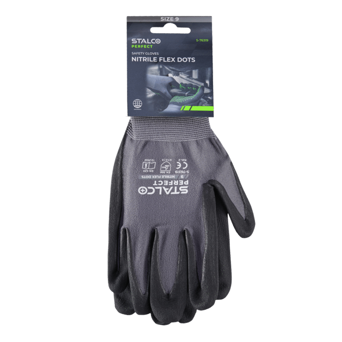 RĘKAWICE NYLONOWE ROBOCZE NITRILE FLEX DOTS STALCO PERFECT - obrazek 8