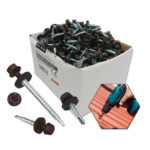 WKRĘTY FARMERSKIE Z PODKŁADKĄ EPDM 4,8x25mm RAL 8017 250 szt. - obrazek 2